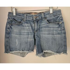 Paige Jimmy Jimmy Raw Hem Shorts Size 24 Transcend Vintage Soft Stretch Denim